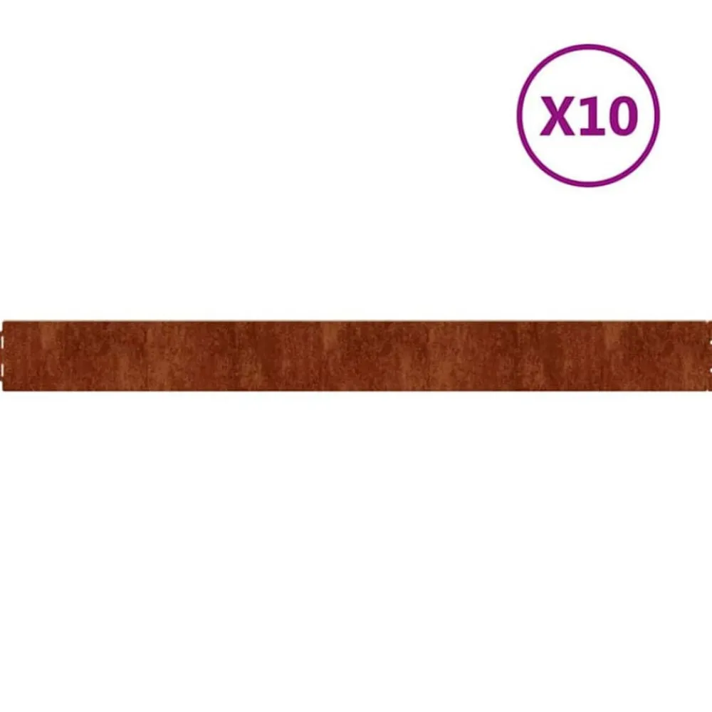 vidaXL Bordures de pelouse 10 pcs 10x103 cm acier corten flexible