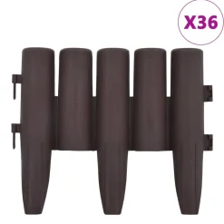vidaXL Bordures de pelouse 36 pcs 10 m PP