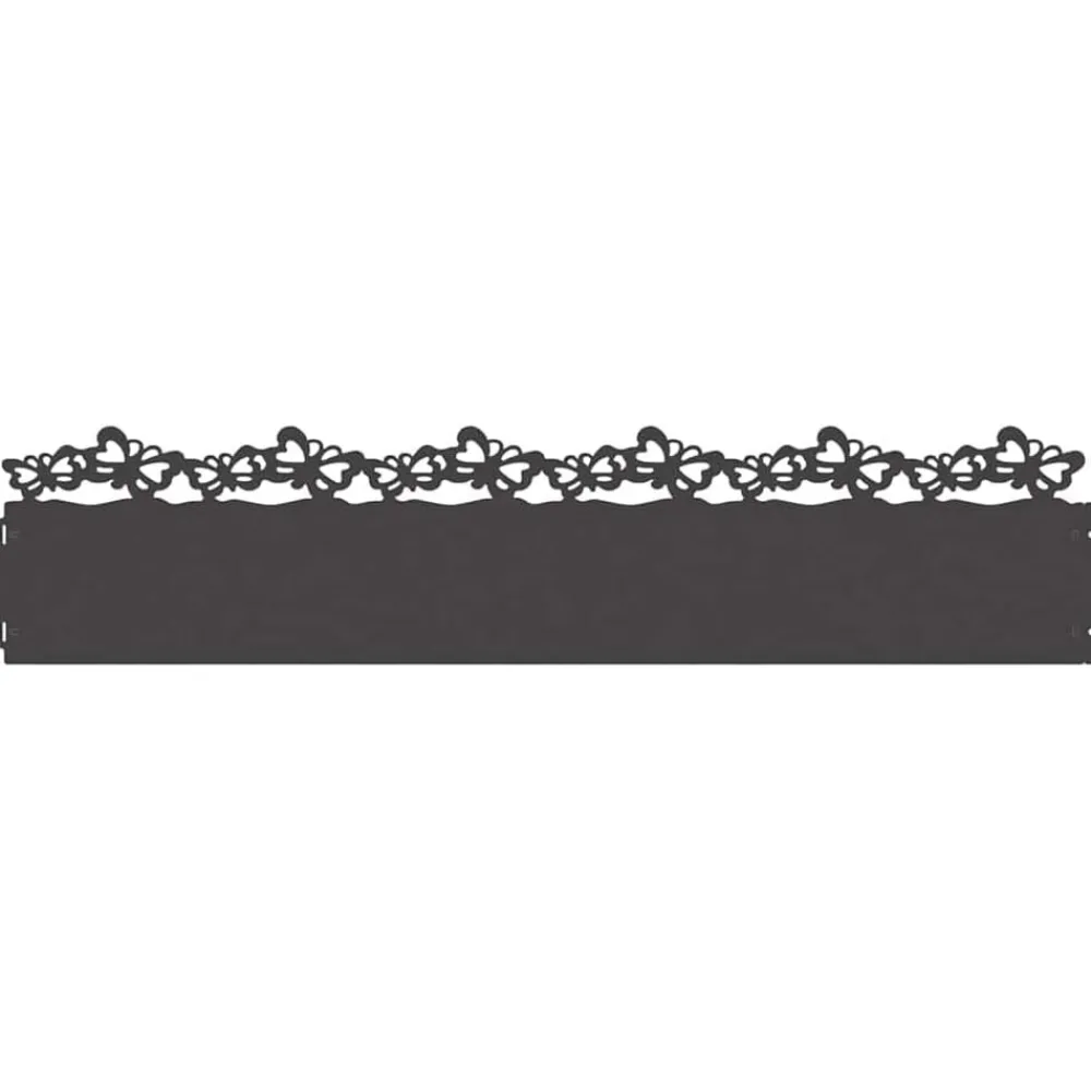 Clôtures & Barrières-vidaXL Bordures de pelouse 10 pcs 103 x 0,05 x 22 cm Acier Noir