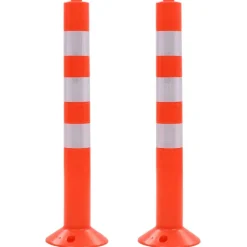 Signalétique-vidaXL Borne de contrôle de la circulation 2 pcs Plastique 75 cm