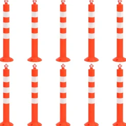 vidaXL Bornes de contrôle du trafic 10 pcs avec chaîne 75 cm PE