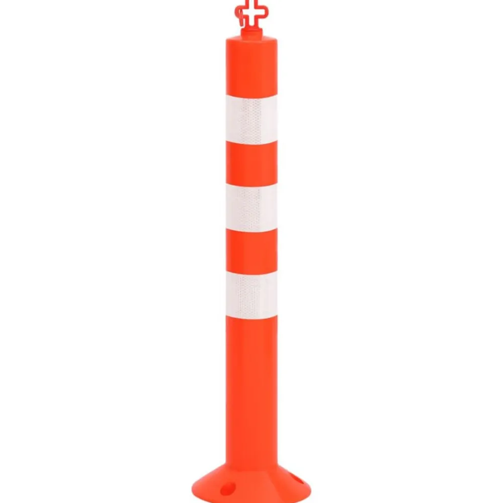 vidaXL Bornes de contrôle du trafic 10 pcs avec chaîne 75 cm PE
