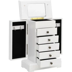 Santé & Beauté-vidaXL Boîte à bijoux avec miroir MDF 25 x 13,5 x 34 cm