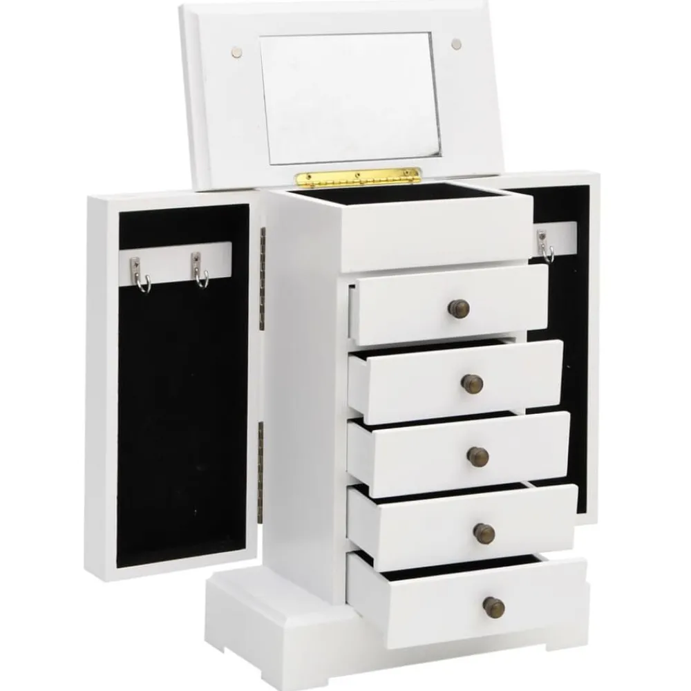 Santé & Beauté-vidaXL Boîte à bijoux avec miroir MDF 25 x 13,5 x 34 cm