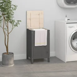 vidaXL Boîte à linge 44x44x76 cm Bois massif de pin