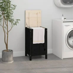 vidaXL Boîte à linge 44x44x76 cm Bois massif de pin