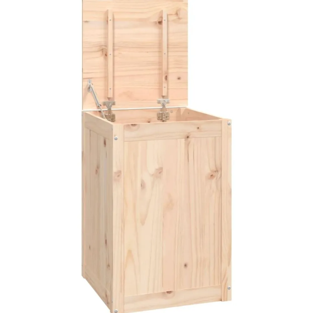 vidaXL Boîte à linge 44x44x66 cm Bois massif de pin