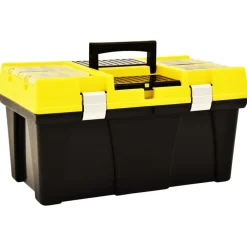 vidaXL Boîte à outils Plastique 595x337x316 mm Jaune