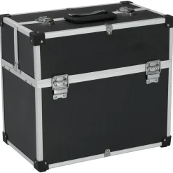 vidaXL Boîte à outils 38x22,5x34 cm Noir Aluminium