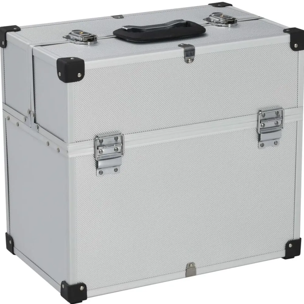 vidaXL Boîte à outils 38x22,5x34 cm Argenté Aluminium