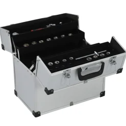 vidaXL Boîte à outils 38x22,5x34 cm Argenté Aluminium