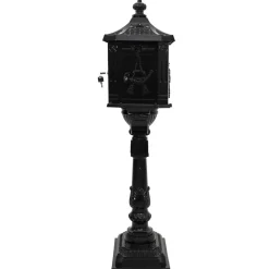 Décorations-vidaXL Boîte aux Lettres Debout avec porte 42,5 x 29,5 x 117 cm Noir