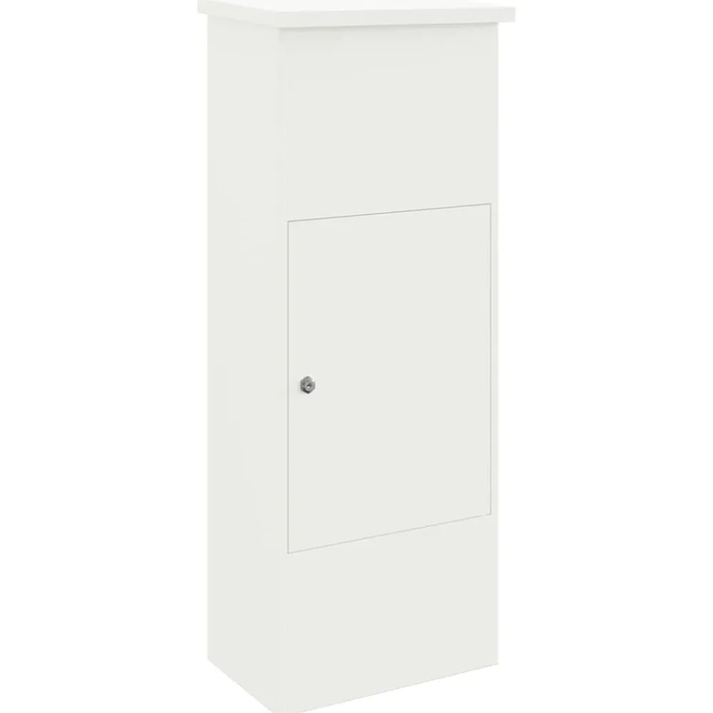 Décorations-vidaXL Boîte de dépôt de colis 44,5 x 29 x 110,5 cm Acier Blanc