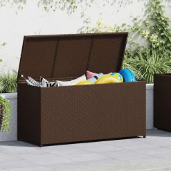 Mobilier De Jardin-vidaXL Boîte de rangement de jardin 120x50x60 cm résine tressée Marron