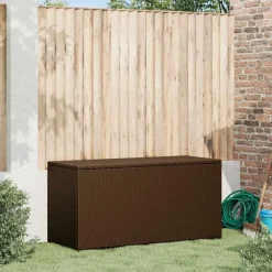 Mobilier De Jardin-vidaXL Boîte de rangement de jardin 120x50x60 cm résine tressée Marron