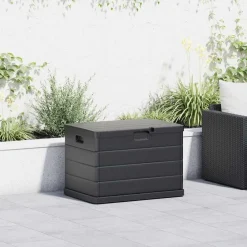 vidaXL Boîte de Rangement de Jardin Anthracite 77,5 x 54,5 x 53 cm