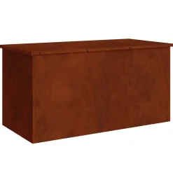 Produits Ménagers-vidaXL Boîte de Rangement Extérieure Rouillé 100 x 50,5 x 50 cm Acier Acier résistant aux intempéries