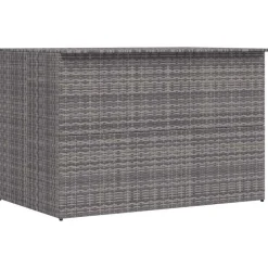 Mobilier De Jardin-vidaXL Boîte de rangement de jardin 150x100x100 cm résine tressée Gris
