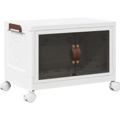 vidaXL Boîte de rangement empilable avec roues 28 L 48,5x29,5x33 cm