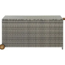 Mobilier De Jardin-vidaXL Boîte de rangement de jardin clair 120x65x61 cm rotin Gris
