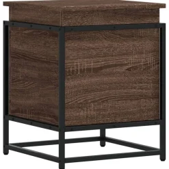 Produits Ménagers-vidaXL Boîte de rangement avec couvercle chêne marron bois ingénierie Ch&ecirc;ne marron