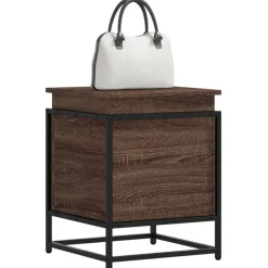 Produits Ménagers-vidaXL Boîte de rangement avec couvercle chêne marron bois ingénierie Ch&ecirc;ne marron