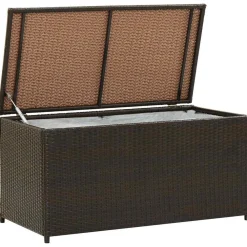 Mobilier De Jardin-vidaXL Boîte de rangement de jardin résine tressée 100x50x50 cm Marron