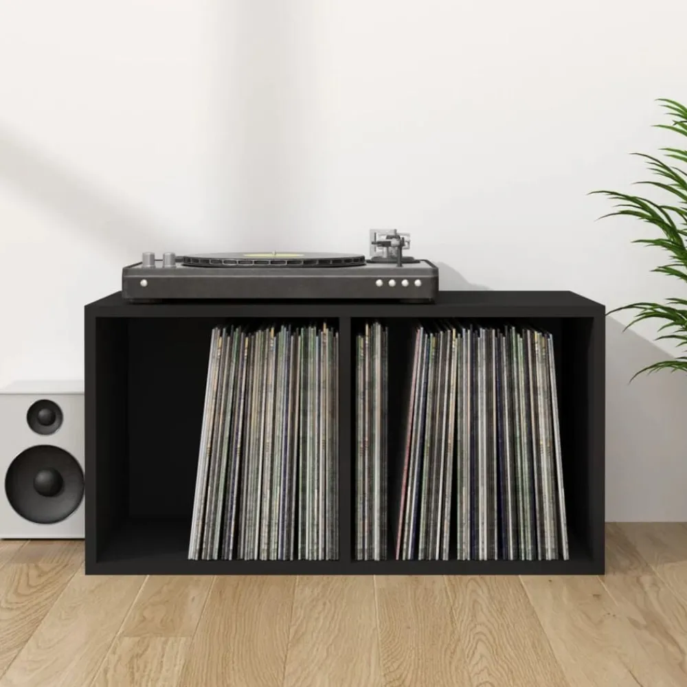 vidaXL Boîte de rangement de vinyles 71x34x36cm Bois d'ingénierie