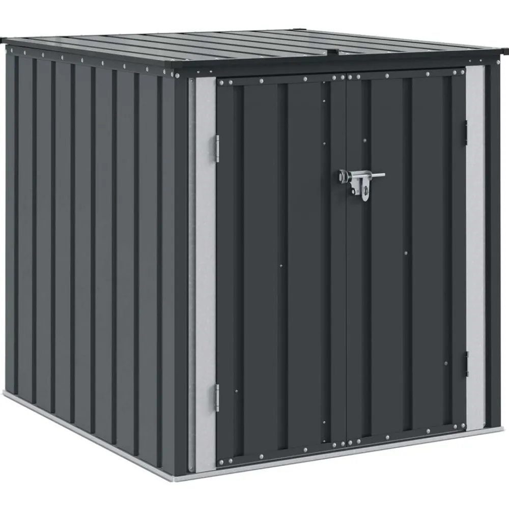 vidaXL Boîte de Rangement de Jardin Noir 101,5 x 107 x 100 cm Acier