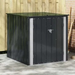 vidaXL Boîte de Rangement de Jardin Noir 101,5 x 107 x 100 cm Acier