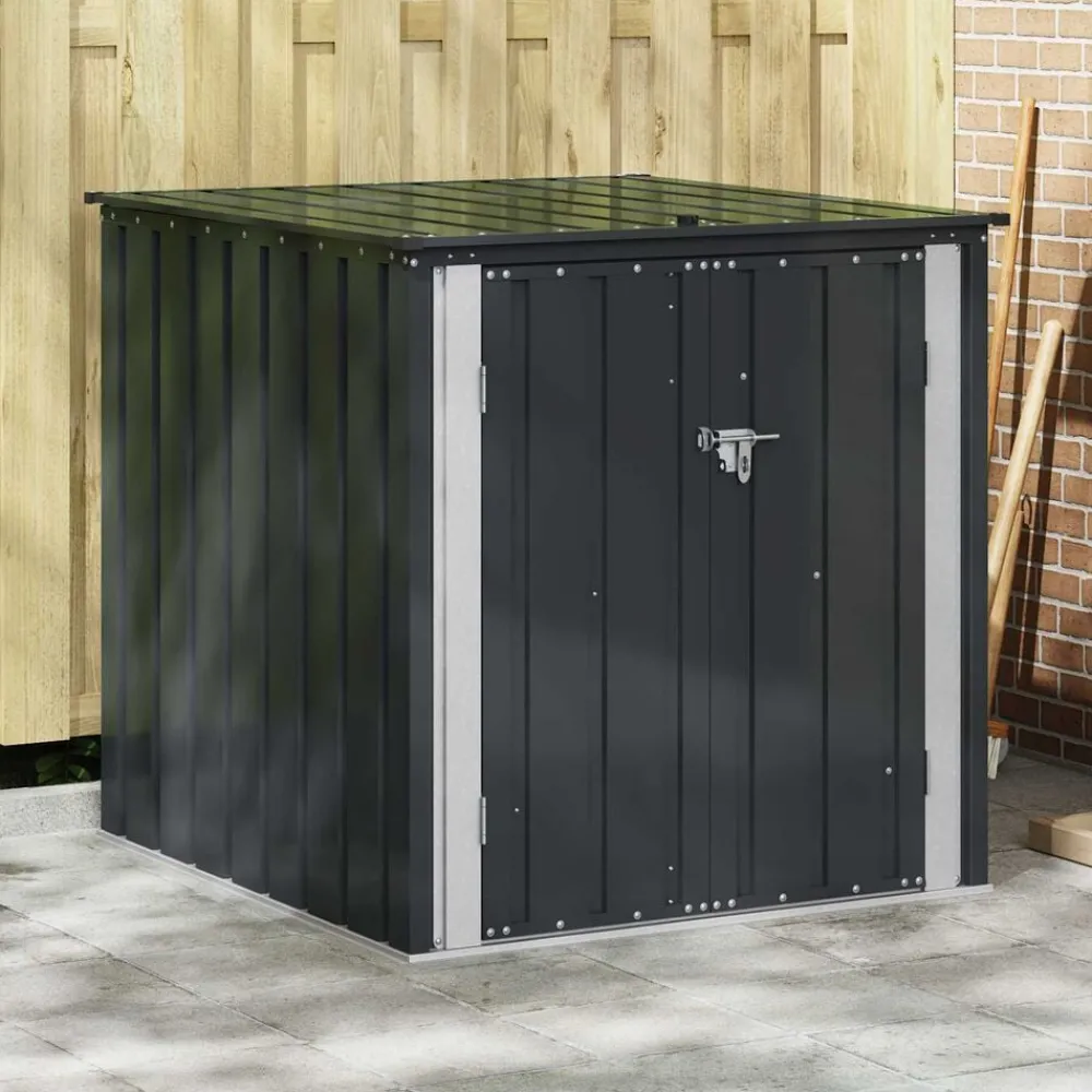 vidaXL Boîte de Rangement de Jardin Noir 101,5 x 107 x 100 cm Acier
