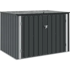 Pelouses & Jardins-vidaXL Boîte de Rangement de Jardin Noir 151,5 x 107 x 100 cm Acier