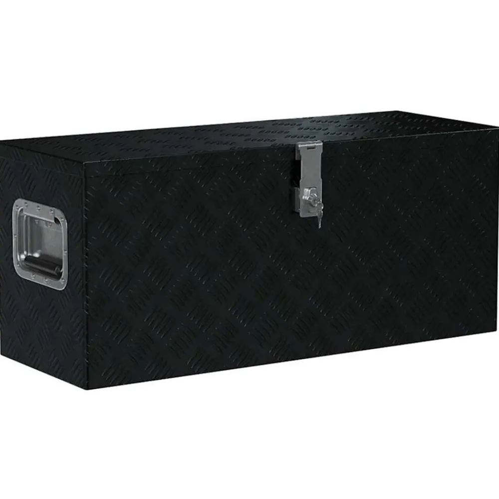 Accessoires De Quincaillerie-vidaXL Boîte en aluminium 80x30x35 cm Noir