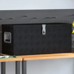 Accessoires De Quincaillerie-vidaXL Boîte en aluminium 80x30x35 cm Noir