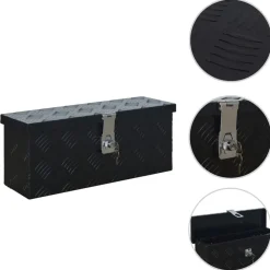 Accessoires De Quincaillerie-vidaXL Boîte en aluminium 485x140x200 mm Noir