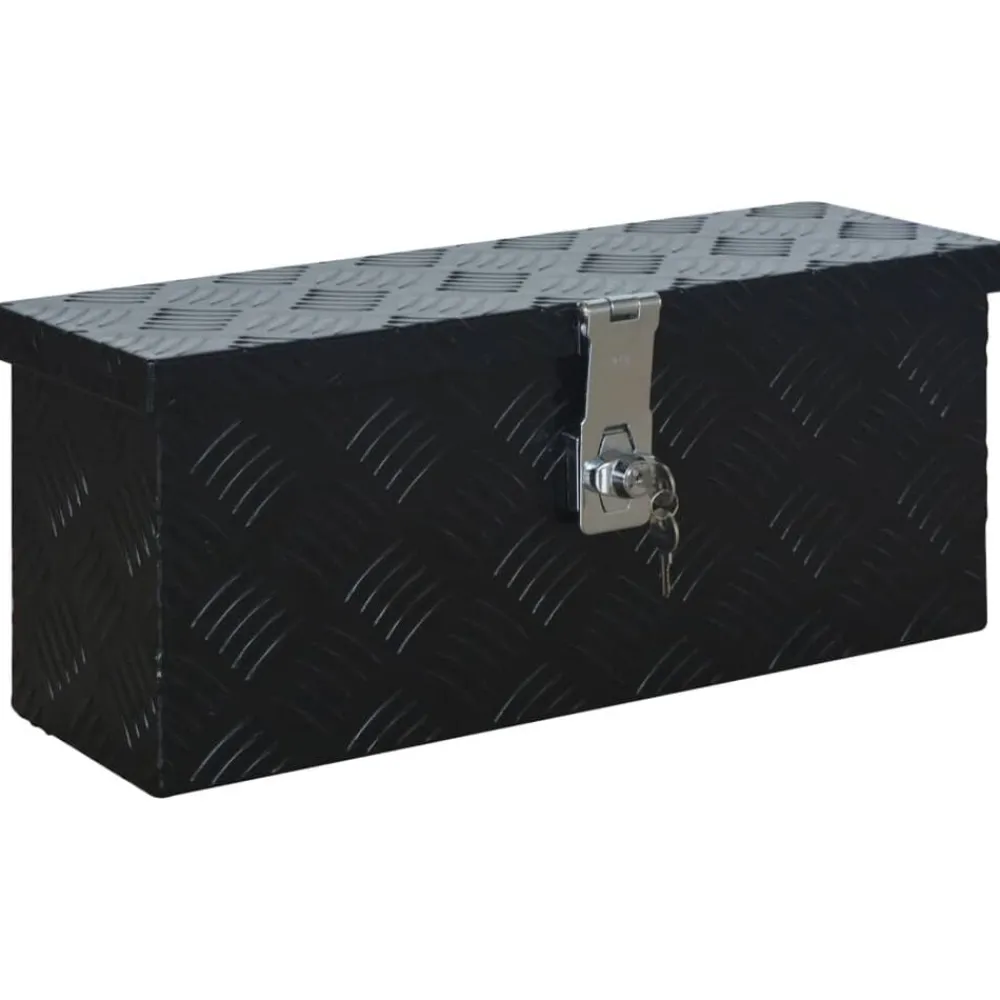 Accessoires De Quincaillerie-vidaXL Boîte en aluminium 485x140x200 mm Noir