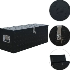 vidaXL Boîte en aluminium 1085x370x400 mm Noir