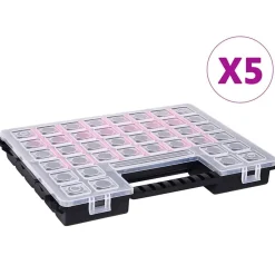 vidaXL Boîtes d'assortiment 5 pcs 385x283x50 mm Plastique