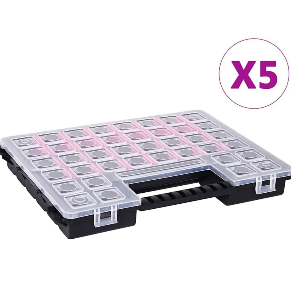 vidaXL Boîtes d'assortiment 5 pcs 385x283x50 mm Plastique