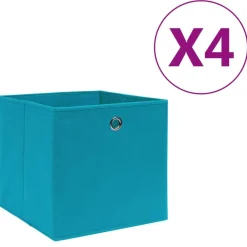 vidaXL Boîtes de rangement 4 pcs Tissu intissé 28x28x28 cm