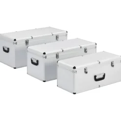 Accessoires De Quincaillerie-vidaXL Boîtes de rangement 3 pcs é Aluminium Argent