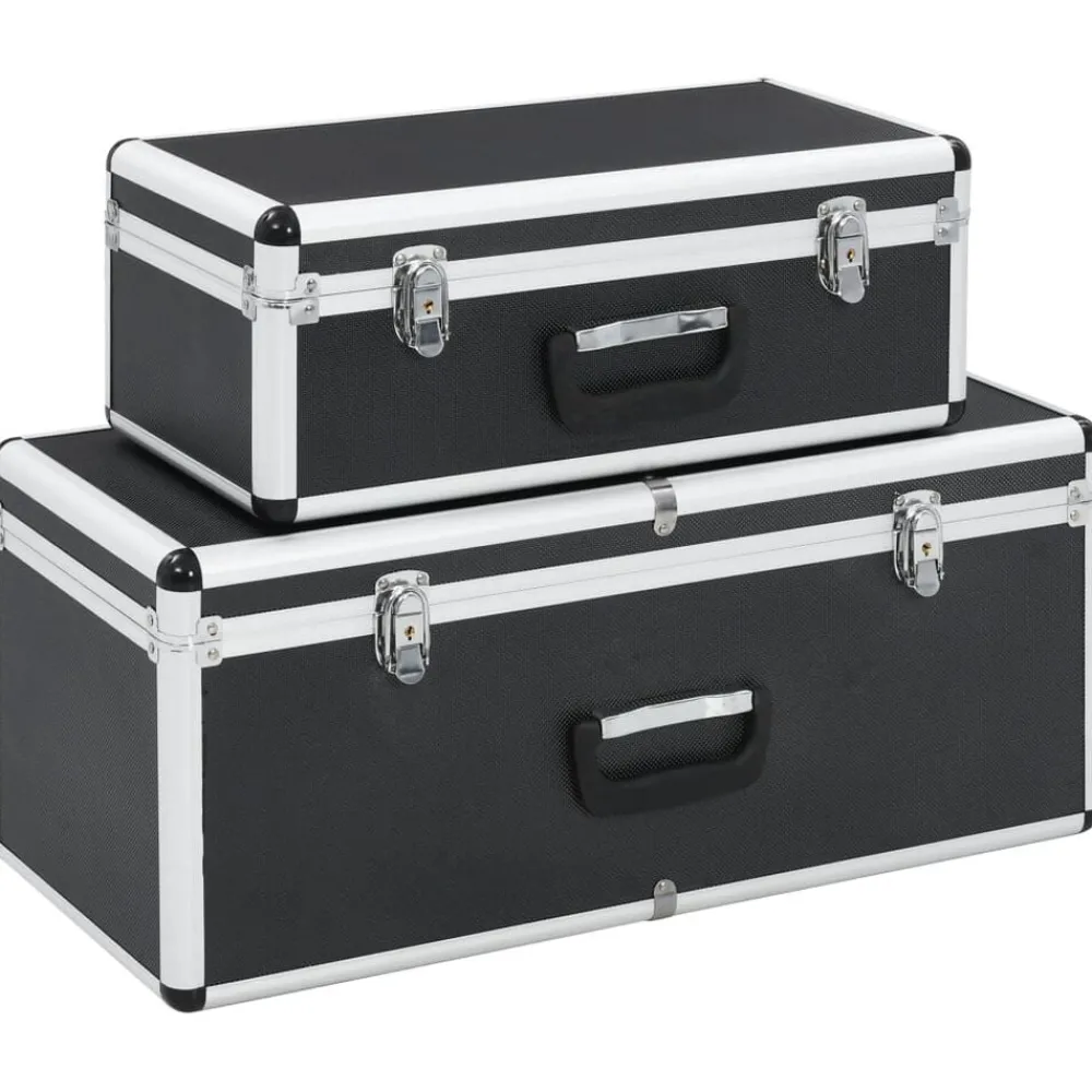 vidaXL Boîtes de rangement 2 pcs Aluminium