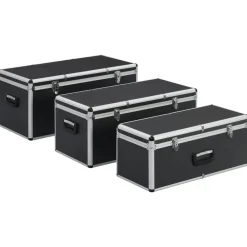 Accessoires De Quincaillerie-vidaXL Boîtes de rangement 3 pcs Aluminium Noir