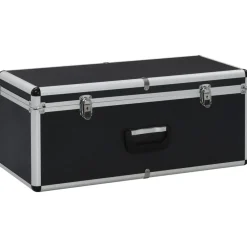 Accessoires De Quincaillerie-vidaXL Boîtes de rangement 3 pcs Aluminium Noir