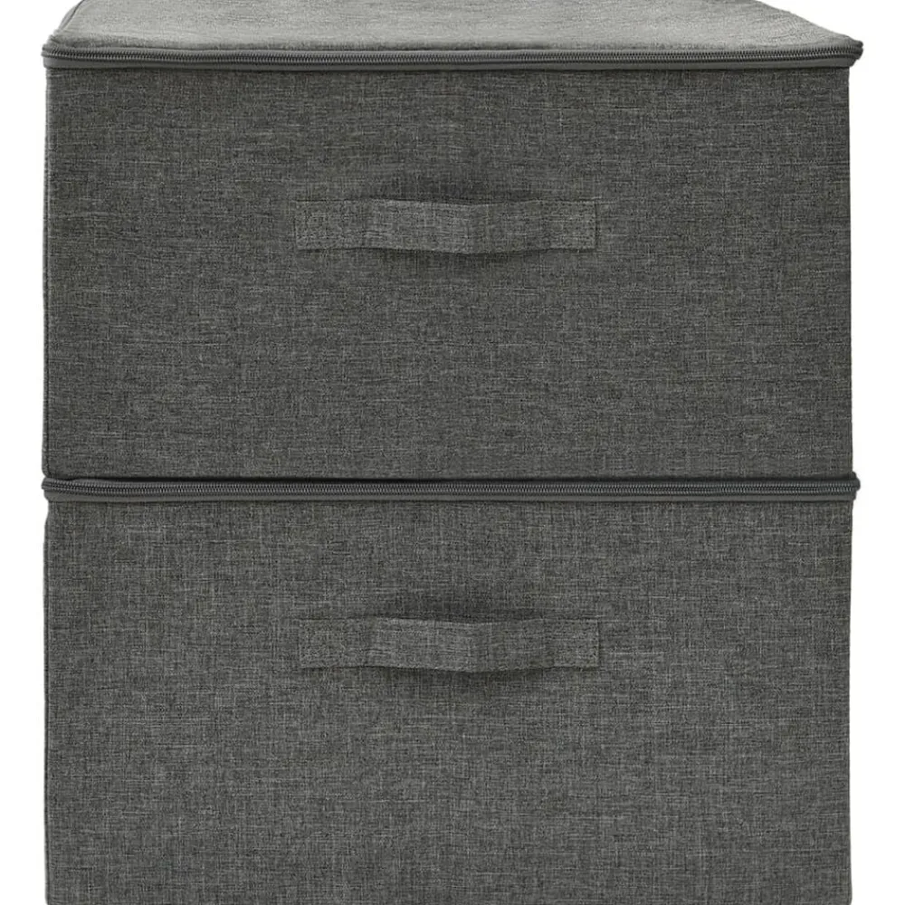 Produits Ménagers-vidaXL Boîtes de rangement 2 pcs Tissu 43x34x23 cm Anthracite