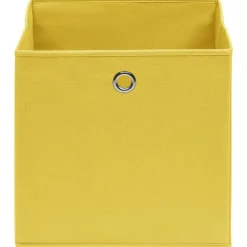 Produits Ménagers-vidaXL Boîtes de rangement 4 pcs Tissu intissé 28x28x28 cm Jaune