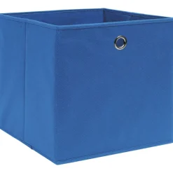 Produits Ménagers-vidaXL Boîtes de rangement 4 pcs Bleu 32x32x32 cm Tissu Bleu sans couvercles