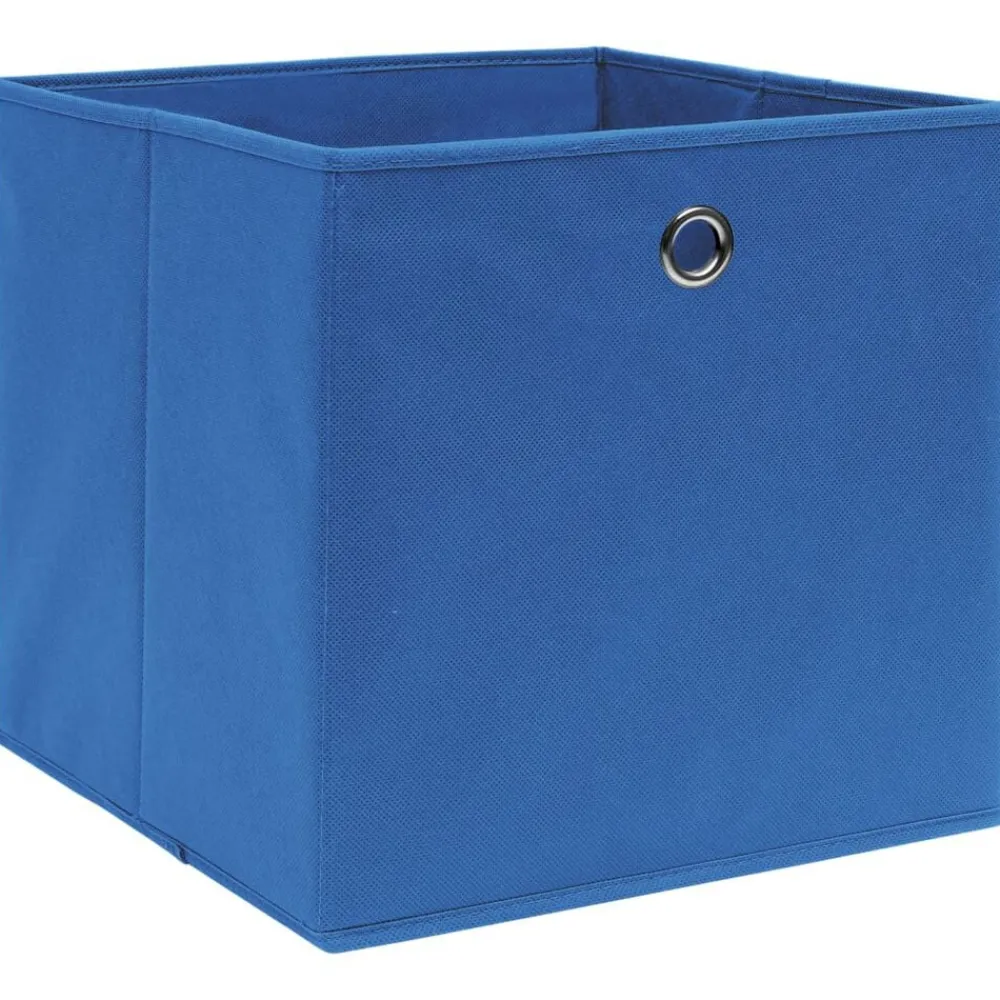 Produits Ménagers-vidaXL Boîtes de rangement 4 pcs Bleu 32x32x32 cm Tissu Bleu sans couvercles