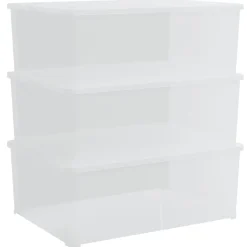 vidaXL Boîtes de rangement en plastique 3 pcs 10 L empilables