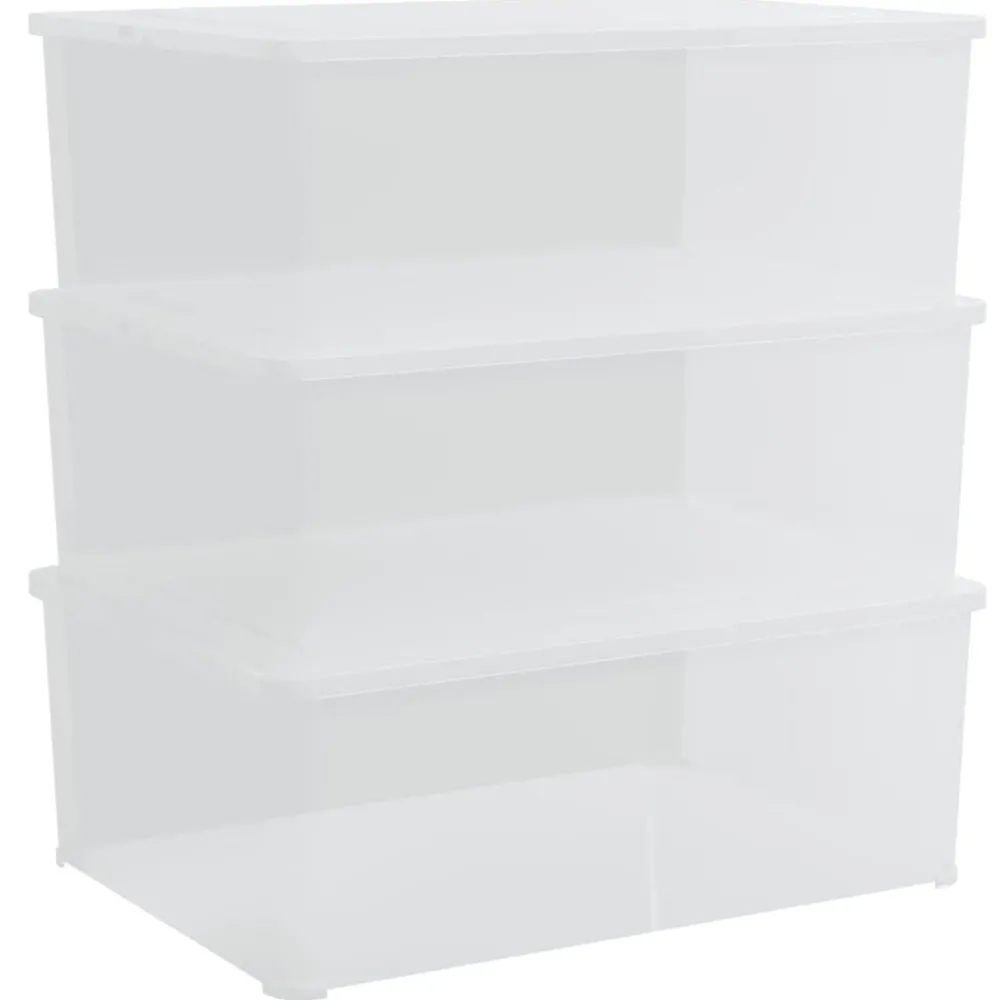 vidaXL Boîtes de rangement en plastique 3 pcs 10 L empilables